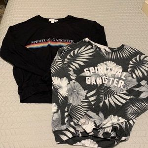 2 Spiritual gangster crew necks